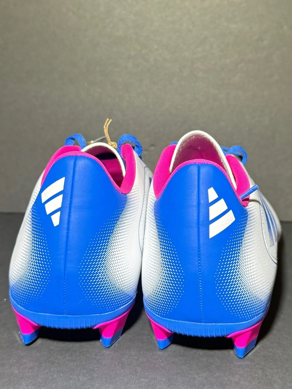 Adidas White Blue Pink Firm-Ground Soccer Cleats